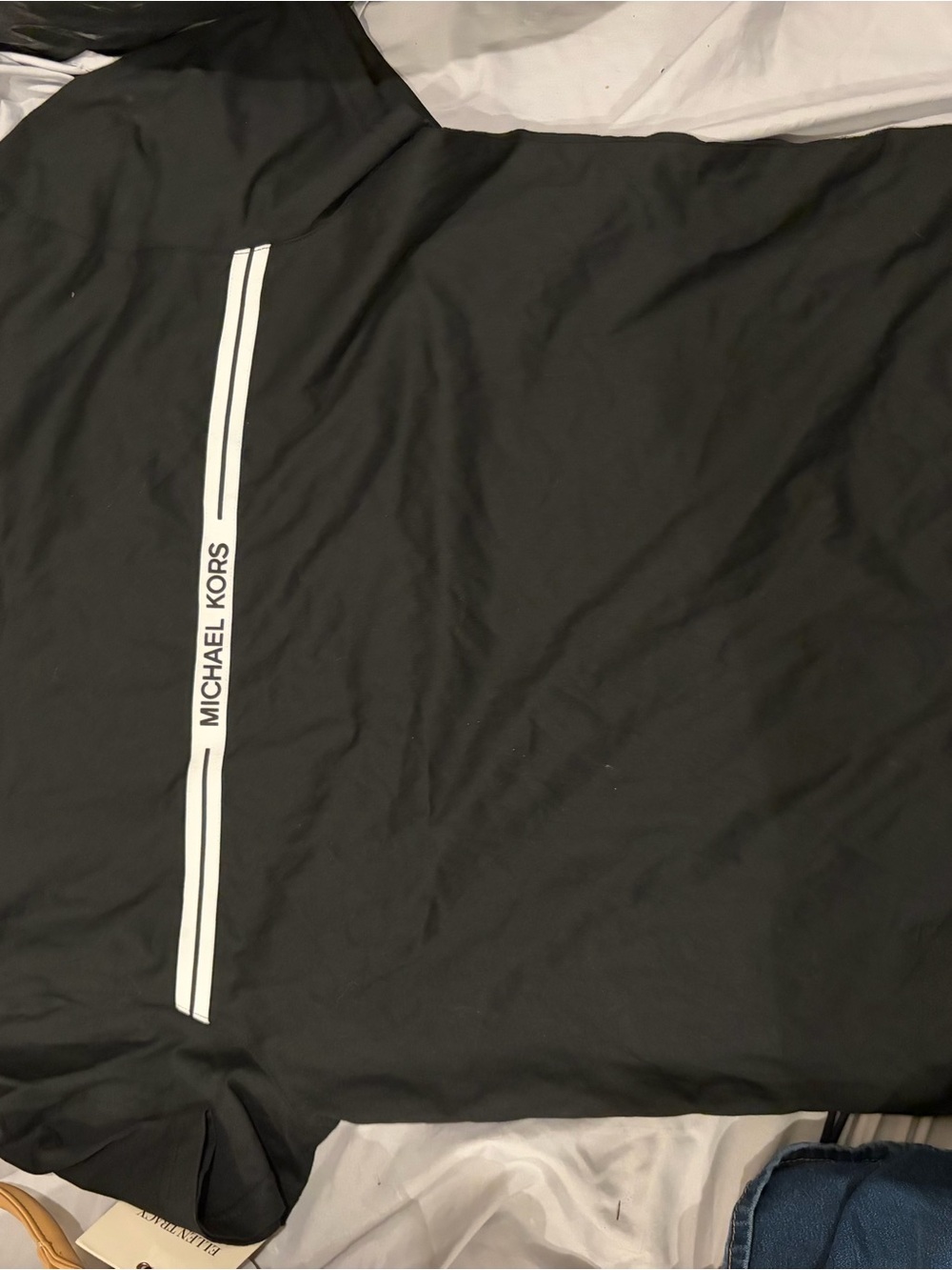 Michael Kors Black Tee with White Logo Tape